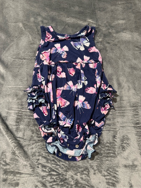 Little Sleepies Other - Little Sleepies Navy Butterfly Ruffle One-Piece